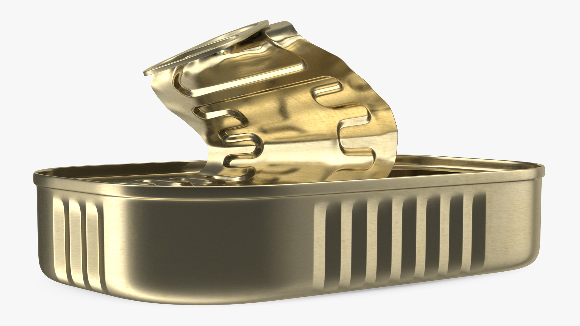 3D model Half Open Empty Rectangular Tin Can