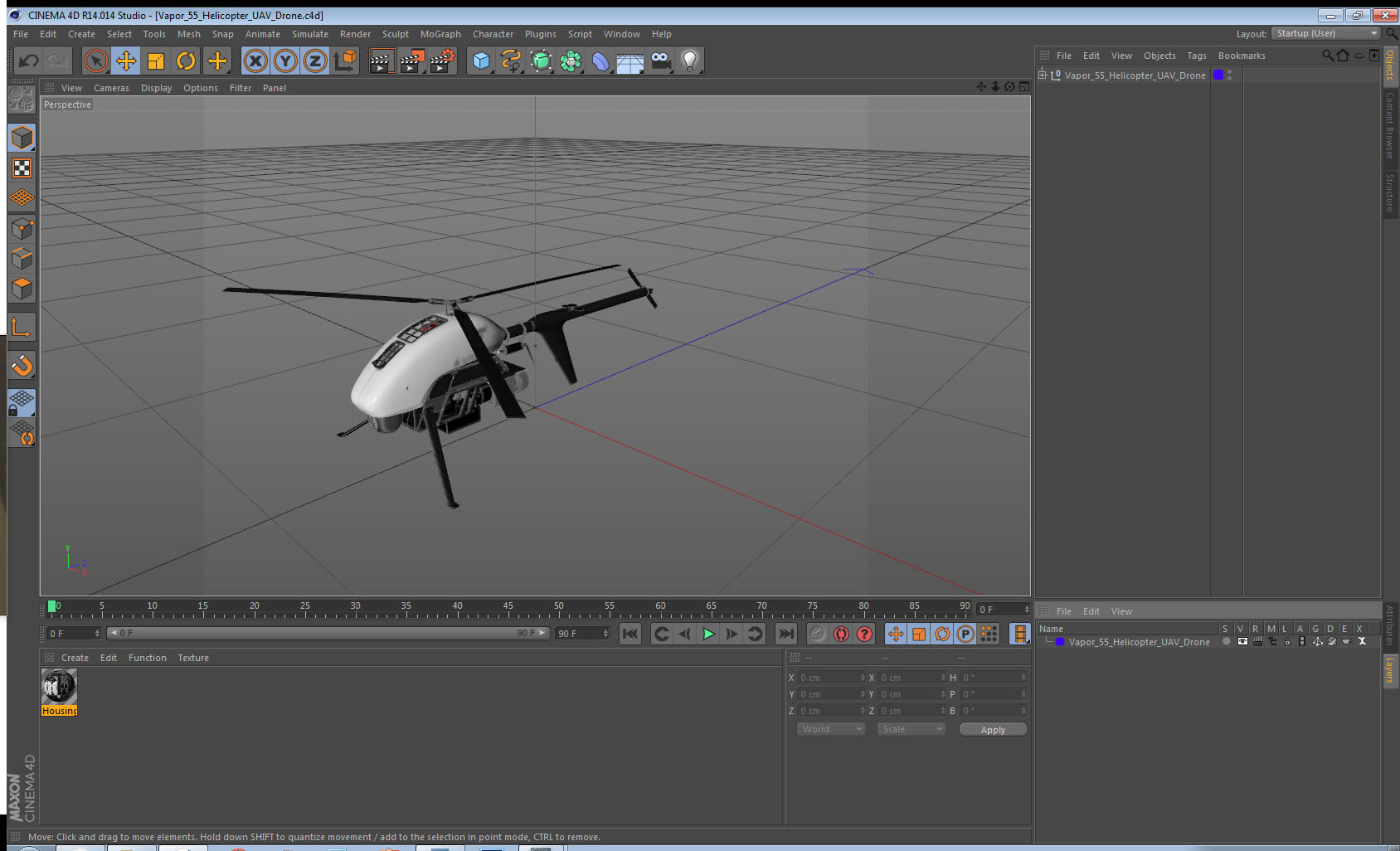 Vapor 55 Helicopter UAV Drone 3D model