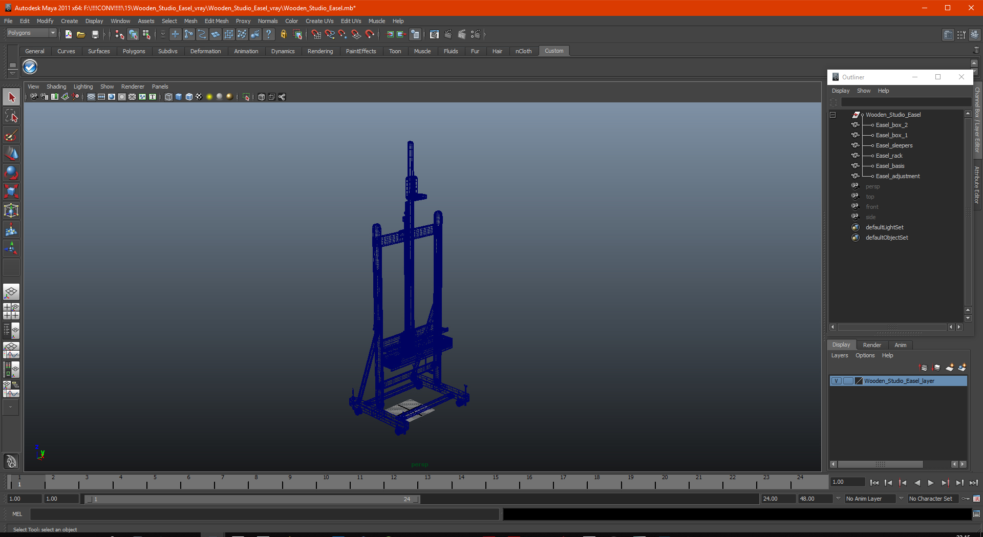 Wooden Studio Easel 3D model
