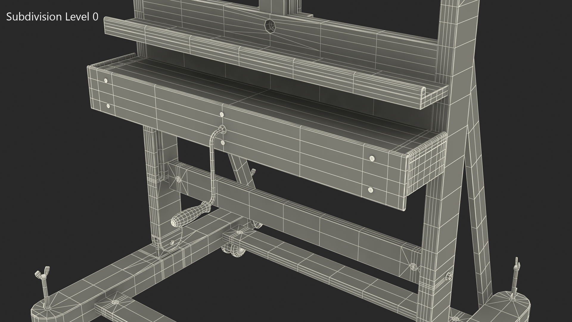 Wooden Studio Easel 3D model