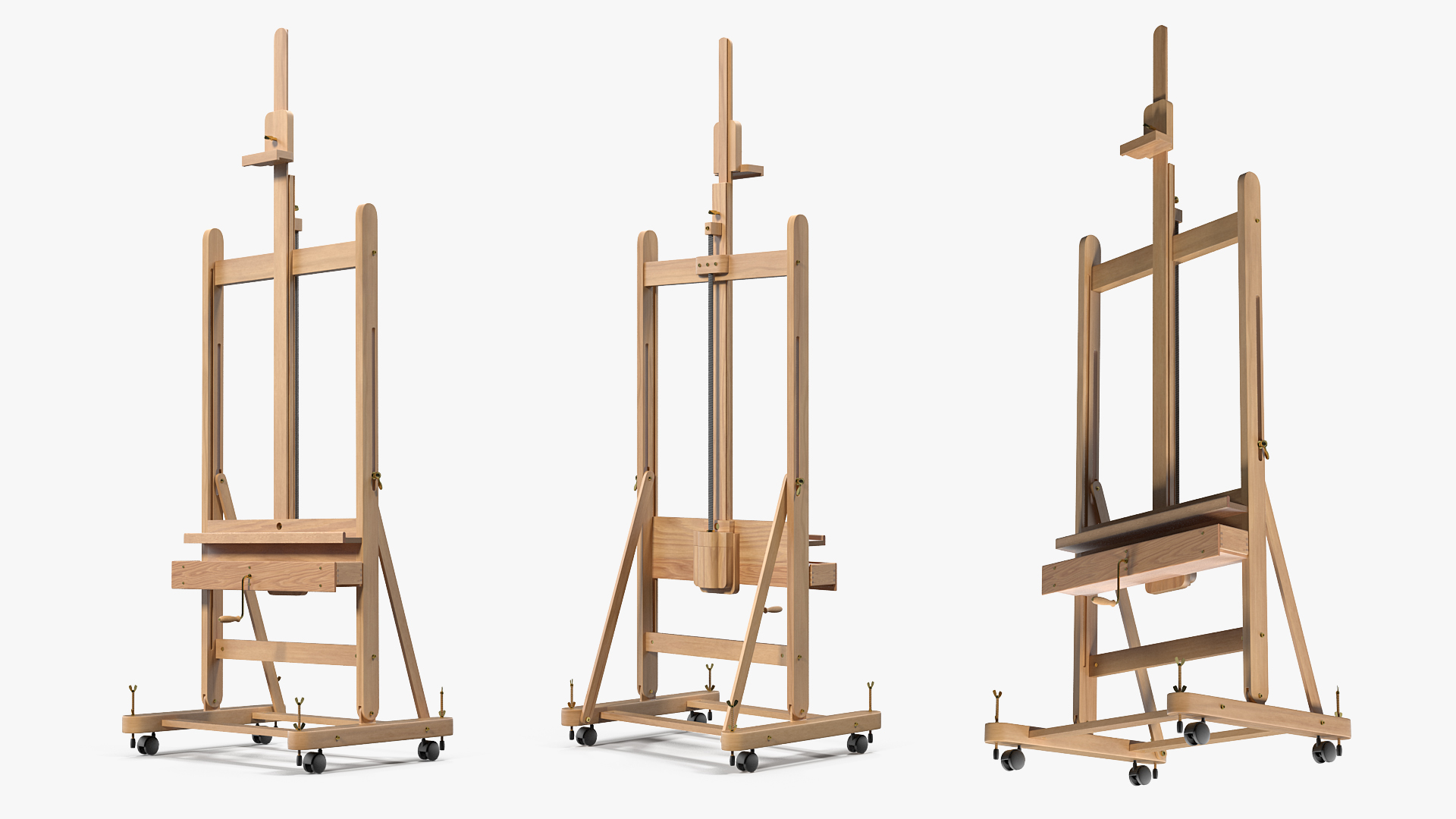 Wooden Studio Easel 3D model