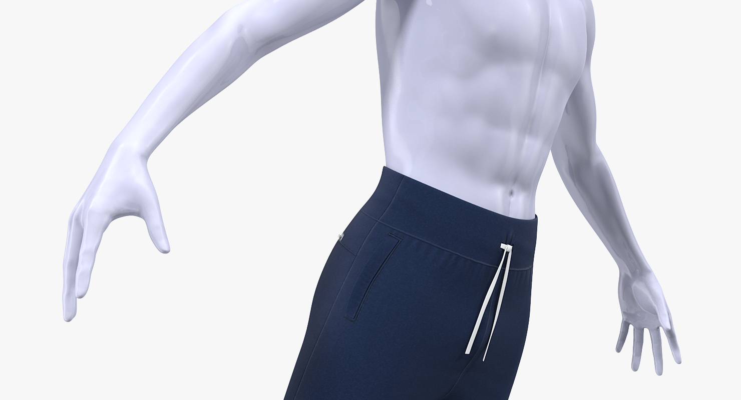 3D Blue Nike Joggers and Sneakers on Mannequin model