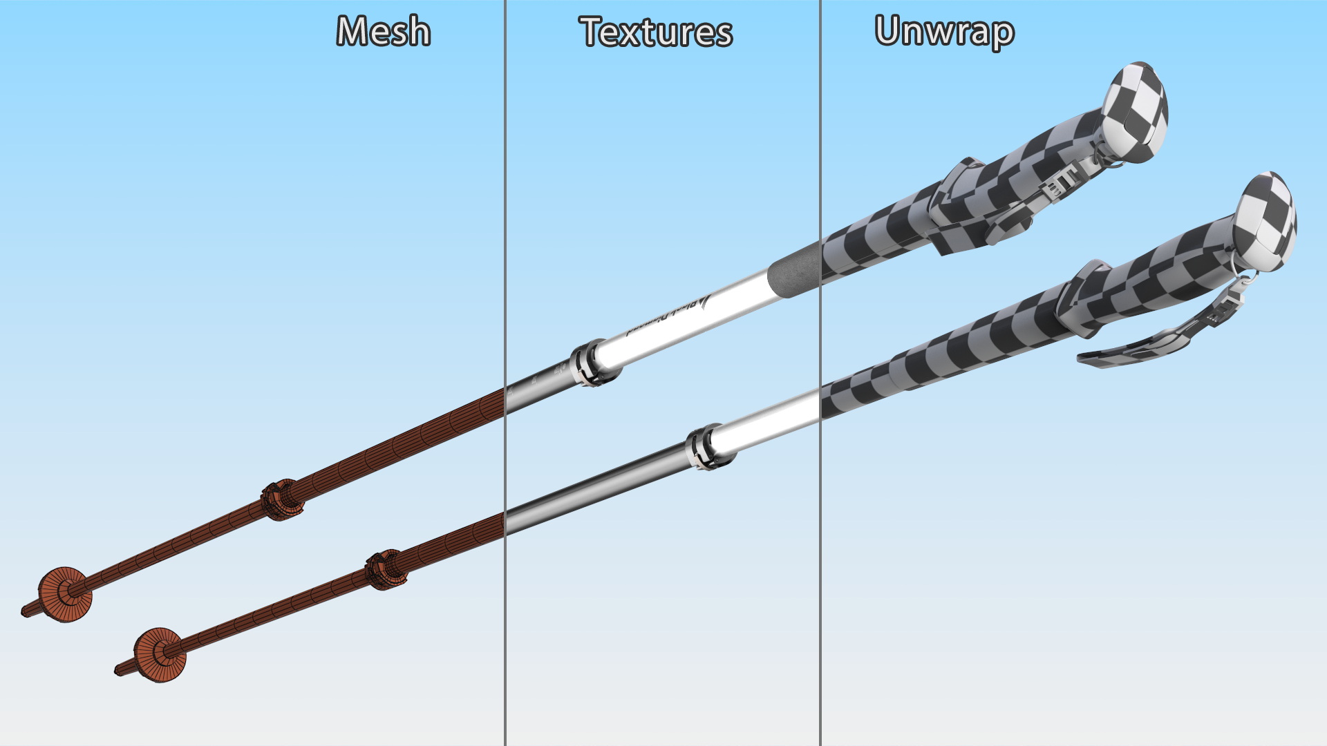 3D Idle White Black Diamond Carbon Trekking-Poles