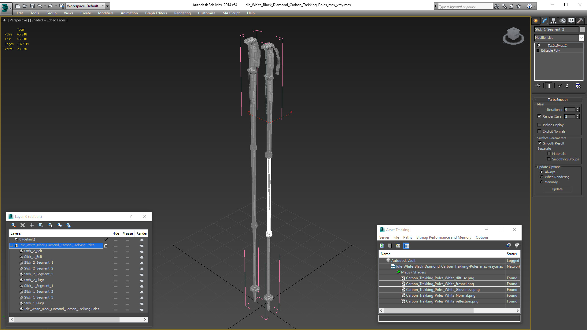 3D Idle White Black Diamond Carbon Trekking-Poles