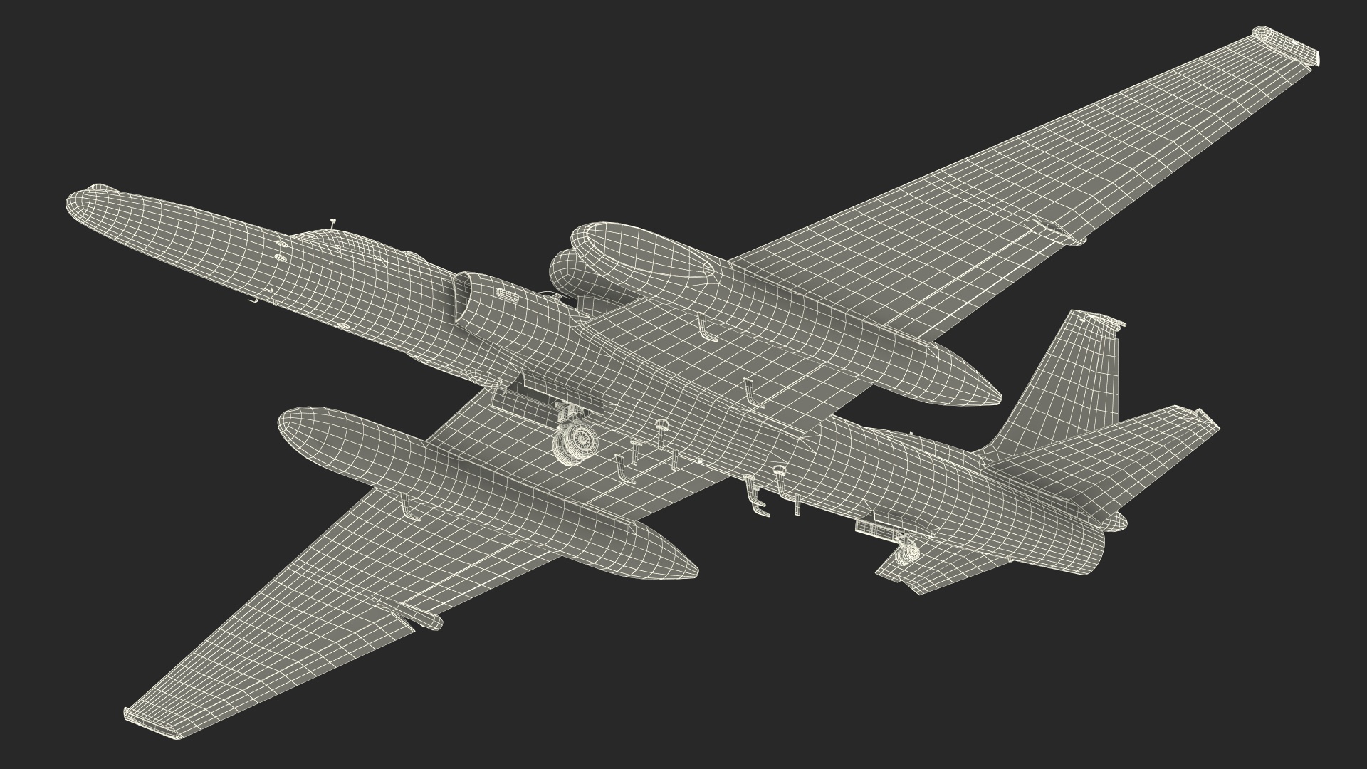 Lockheed U_2 Dragon Lady Aircraft Rigged for Maya 3D model