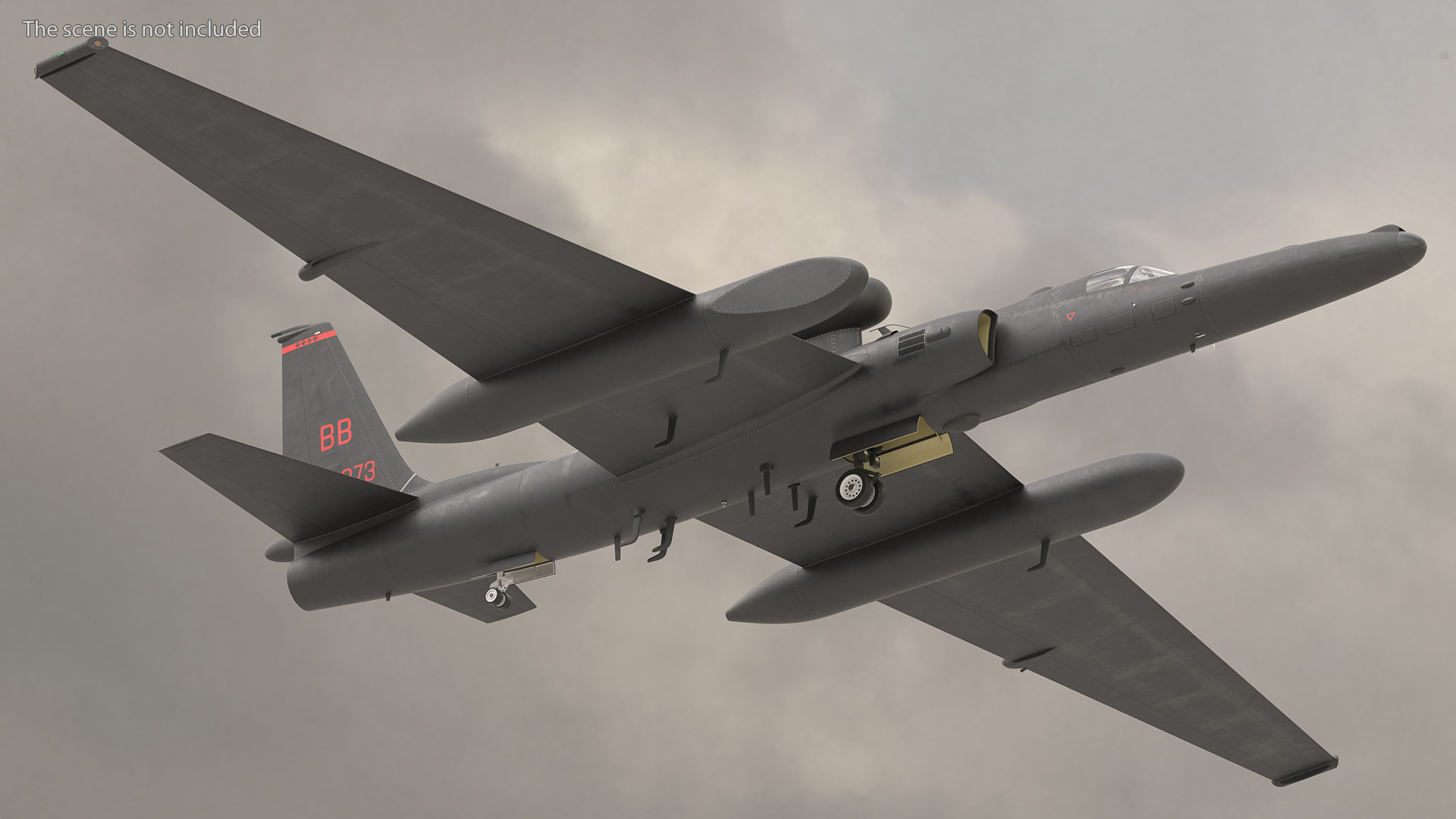 Lockheed U_2 Dragon Lady Aircraft Rigged for Maya 3D model