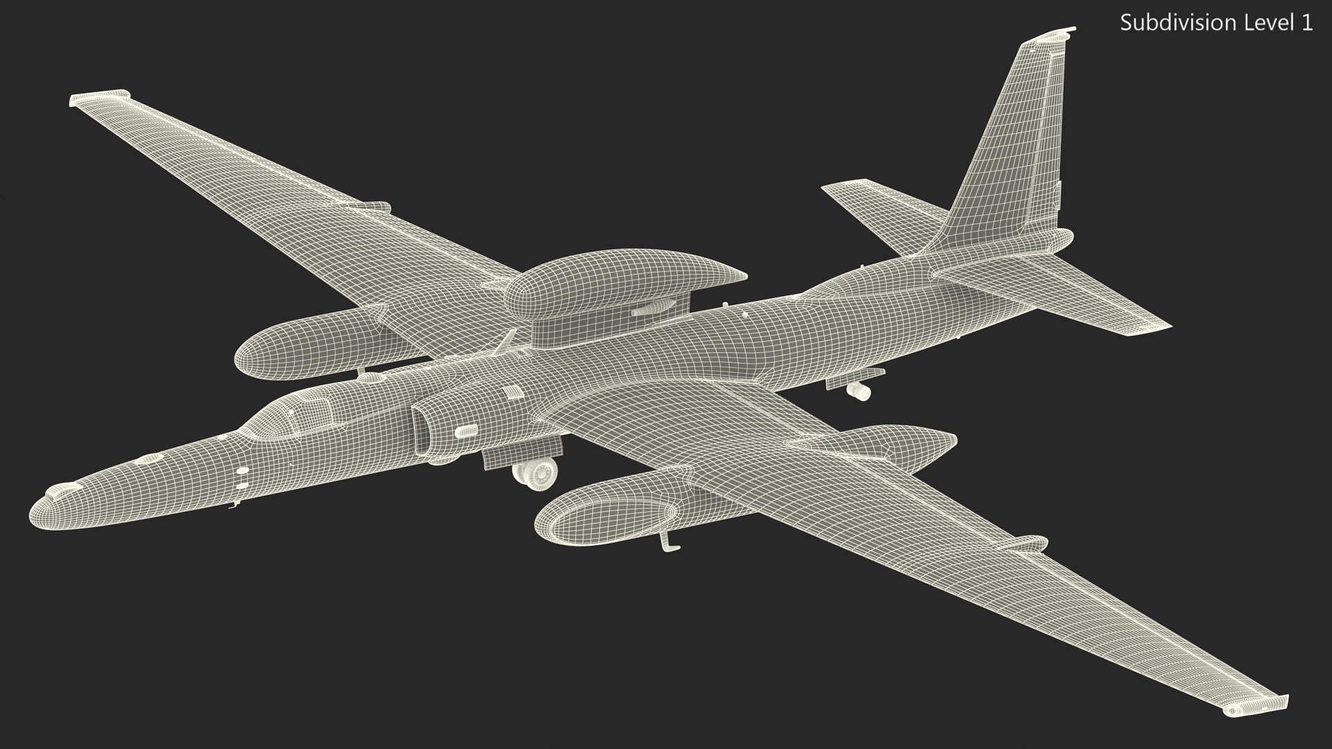 Lockheed U_2 Dragon Lady Aircraft Rigged for Maya 3D model