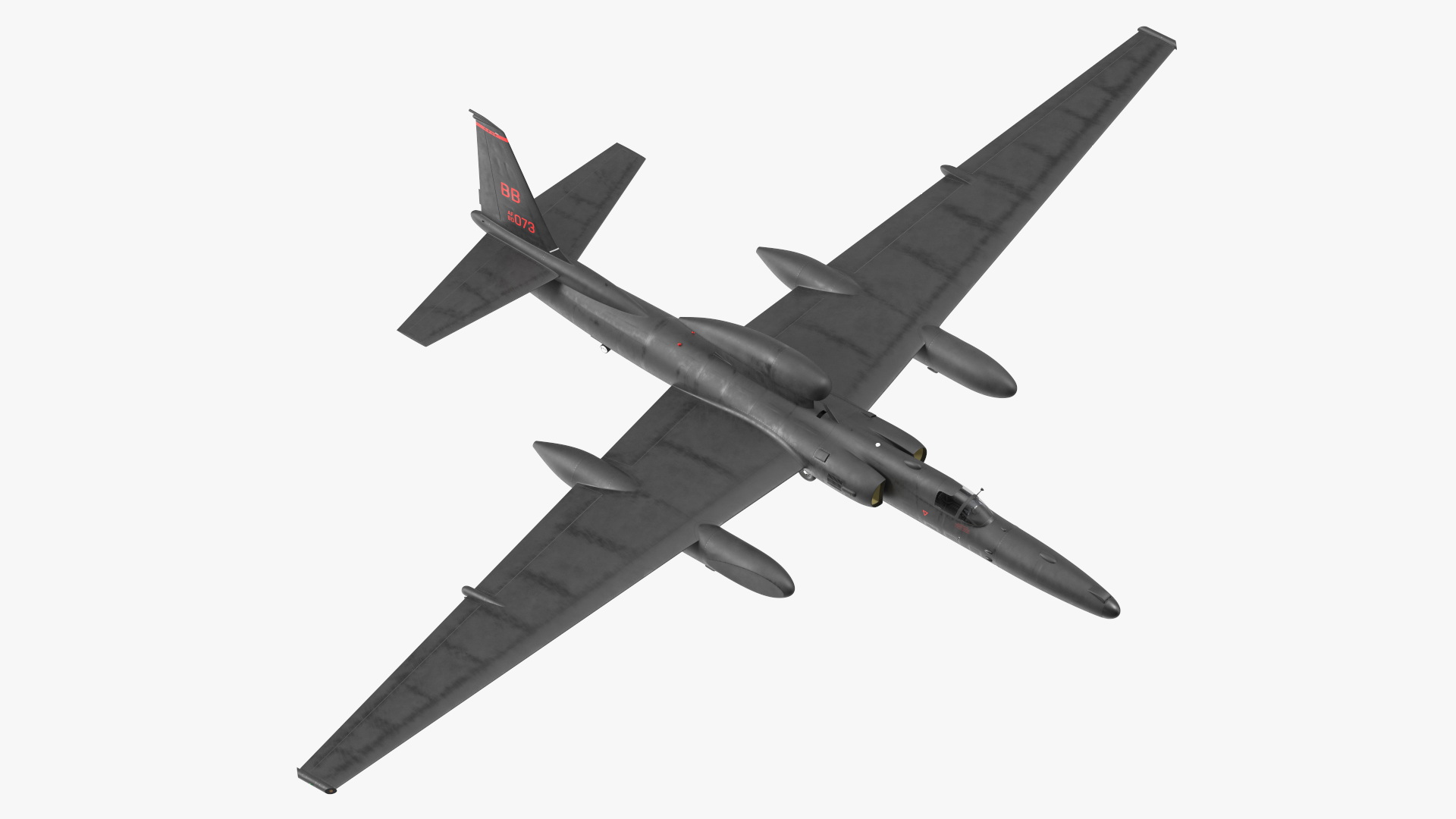 Lockheed U_2 Dragon Lady Aircraft Rigged for Maya 3D model