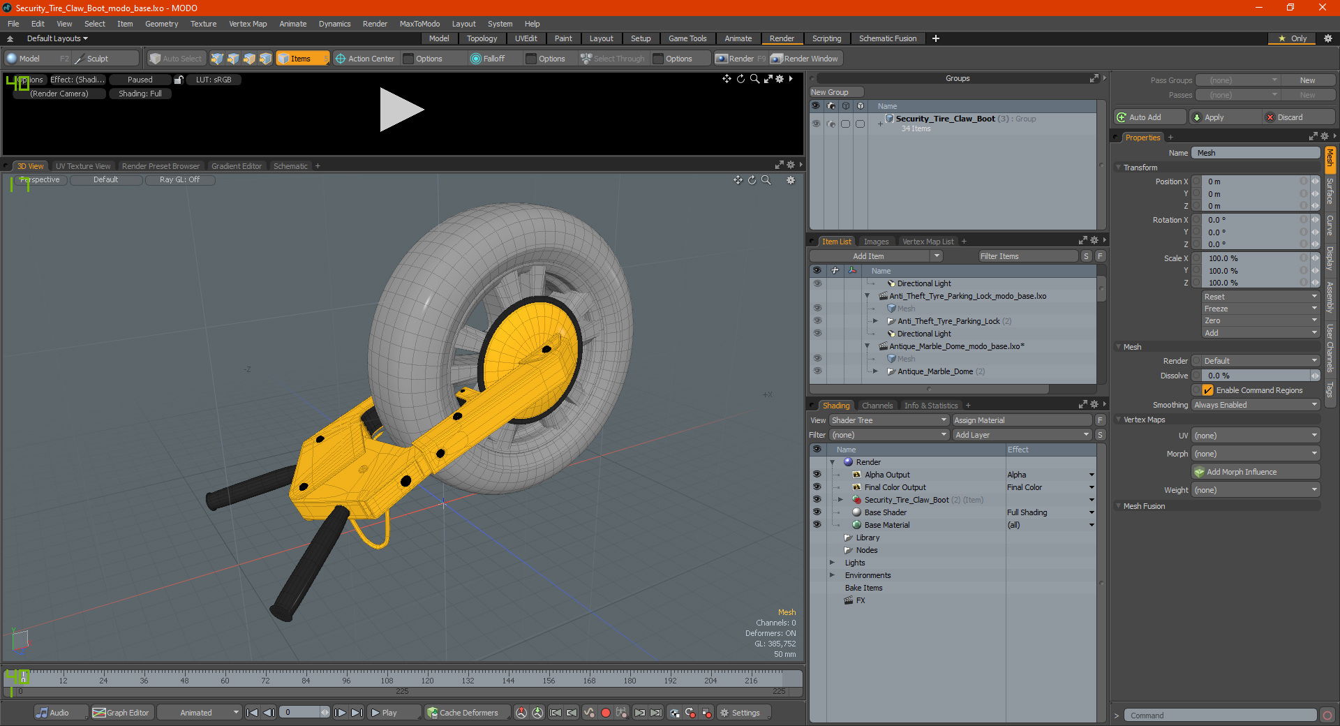 3D Security Tire Claw Boot model