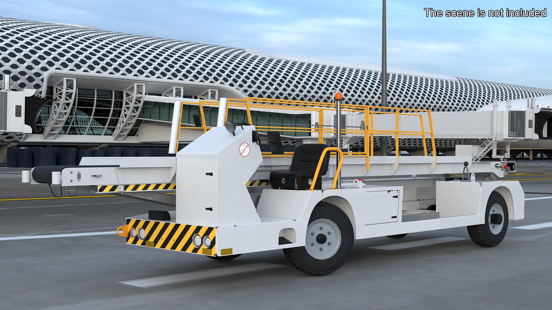 Airport Baggage Convey Tractor Belt Loader Rigged 3D model