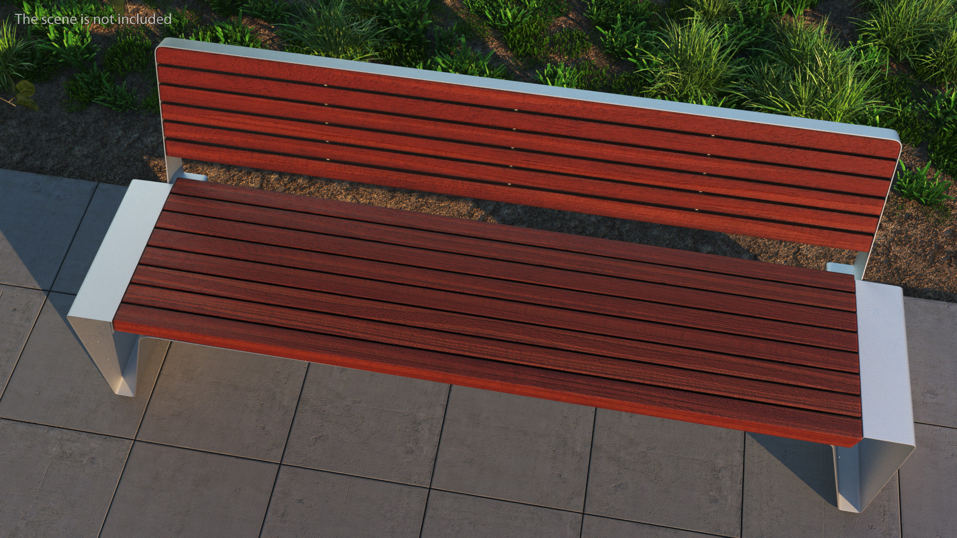Radium Park Bench with Backrest Steel 3D