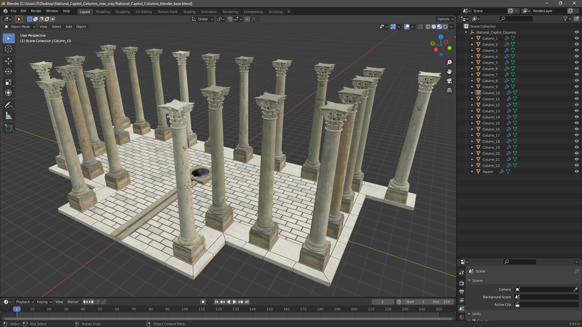 National Capitol Columns 3D model