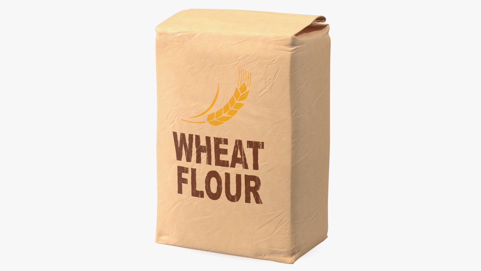 3D Wheat Flour Brown Paper Bag 5lb