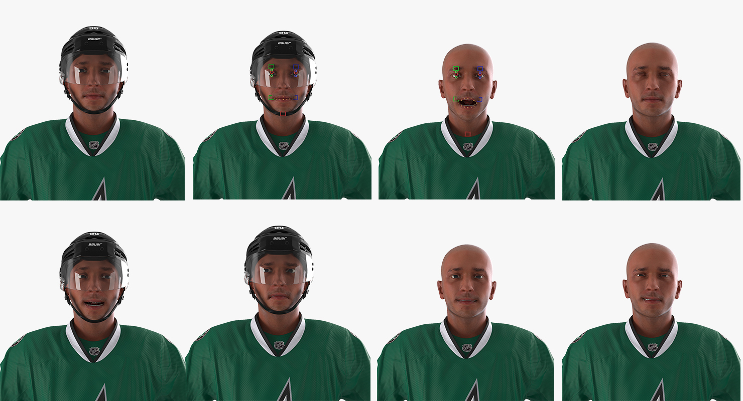 3D Hockey Player Dallas Stars Rigged model