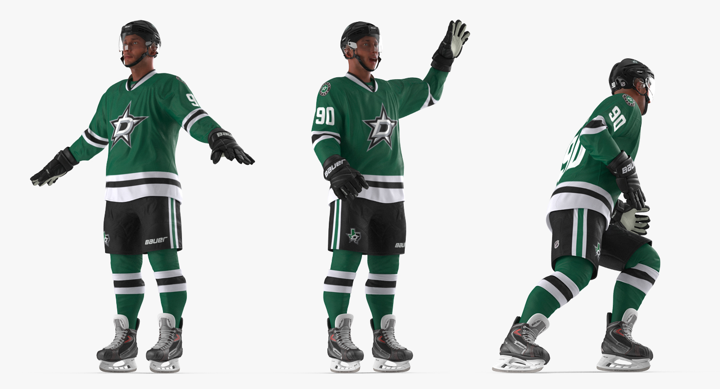 3D Hockey Player Dallas Stars Rigged model