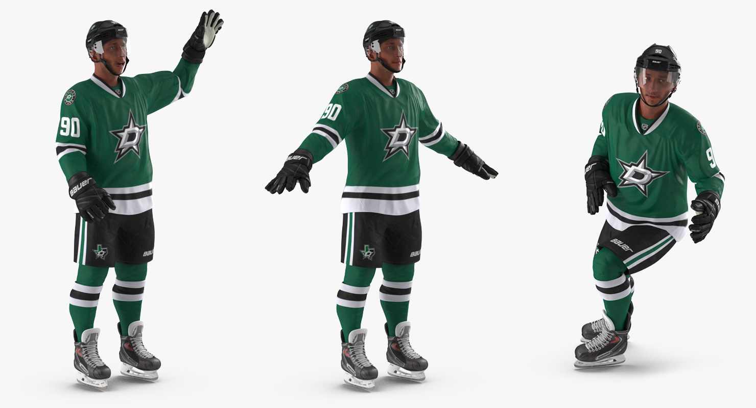 3D Hockey Player Dallas Stars Rigged model