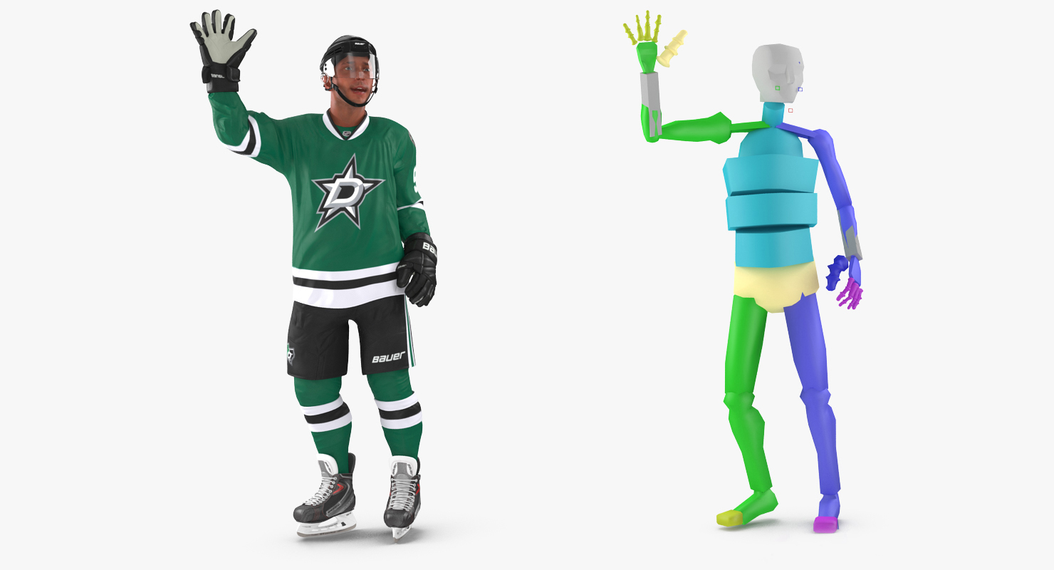 3D Hockey Player Dallas Stars Rigged model