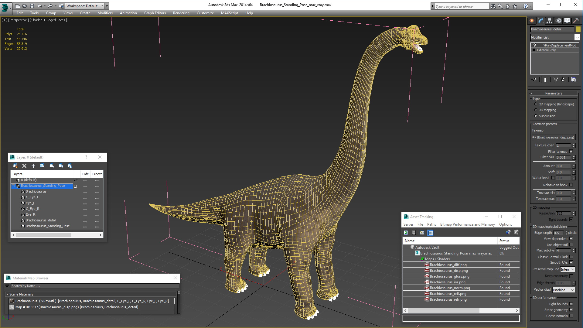 Brachiosaurus Standing Pose 3D