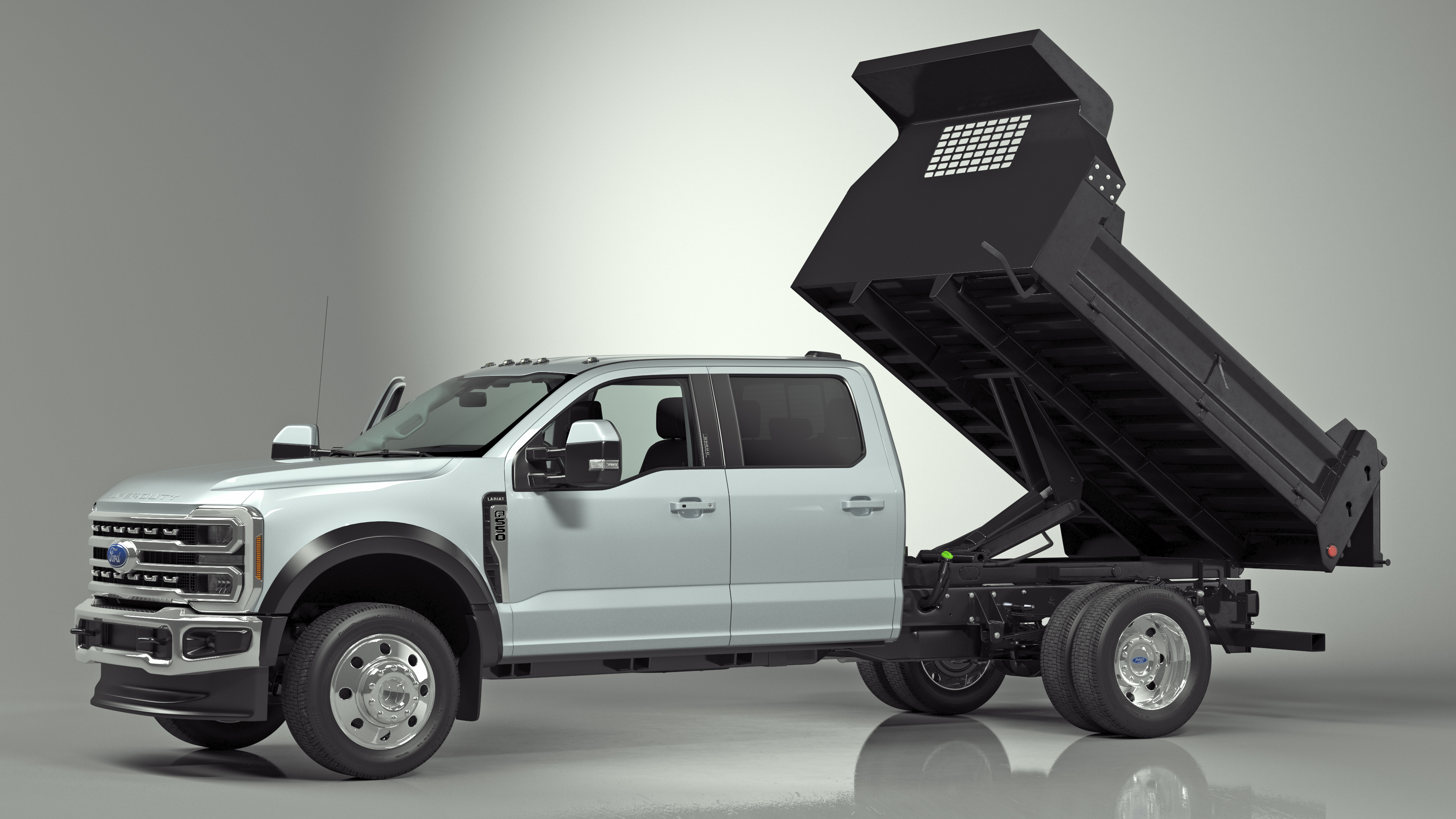 3D Ford Super Duty F-550 Lariat Silver Metallic Rigged