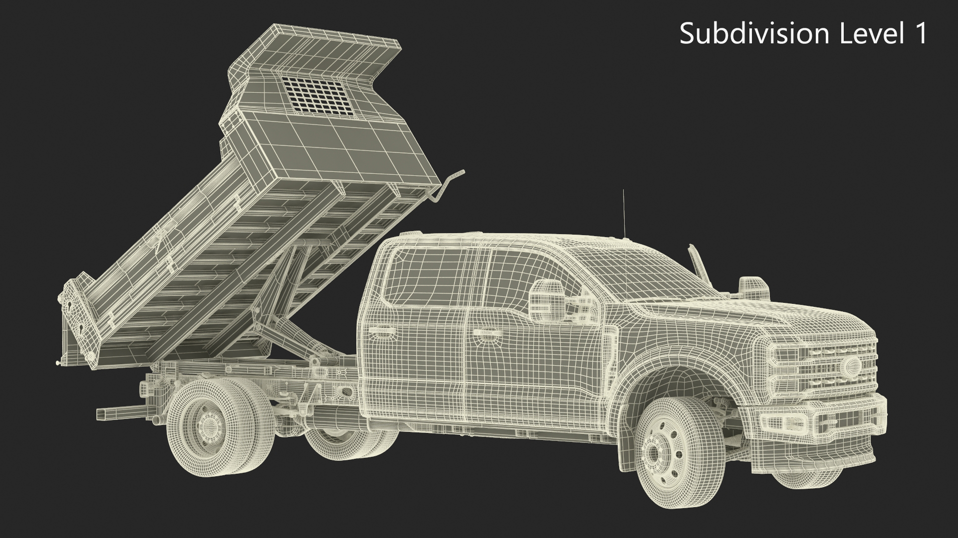 3D Ford Super Duty F-550 Lariat Silver Metallic Rigged