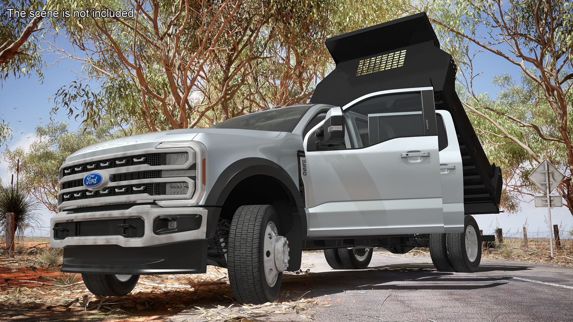 3D Ford Super Duty F-550 Lariat Silver Metallic Rigged