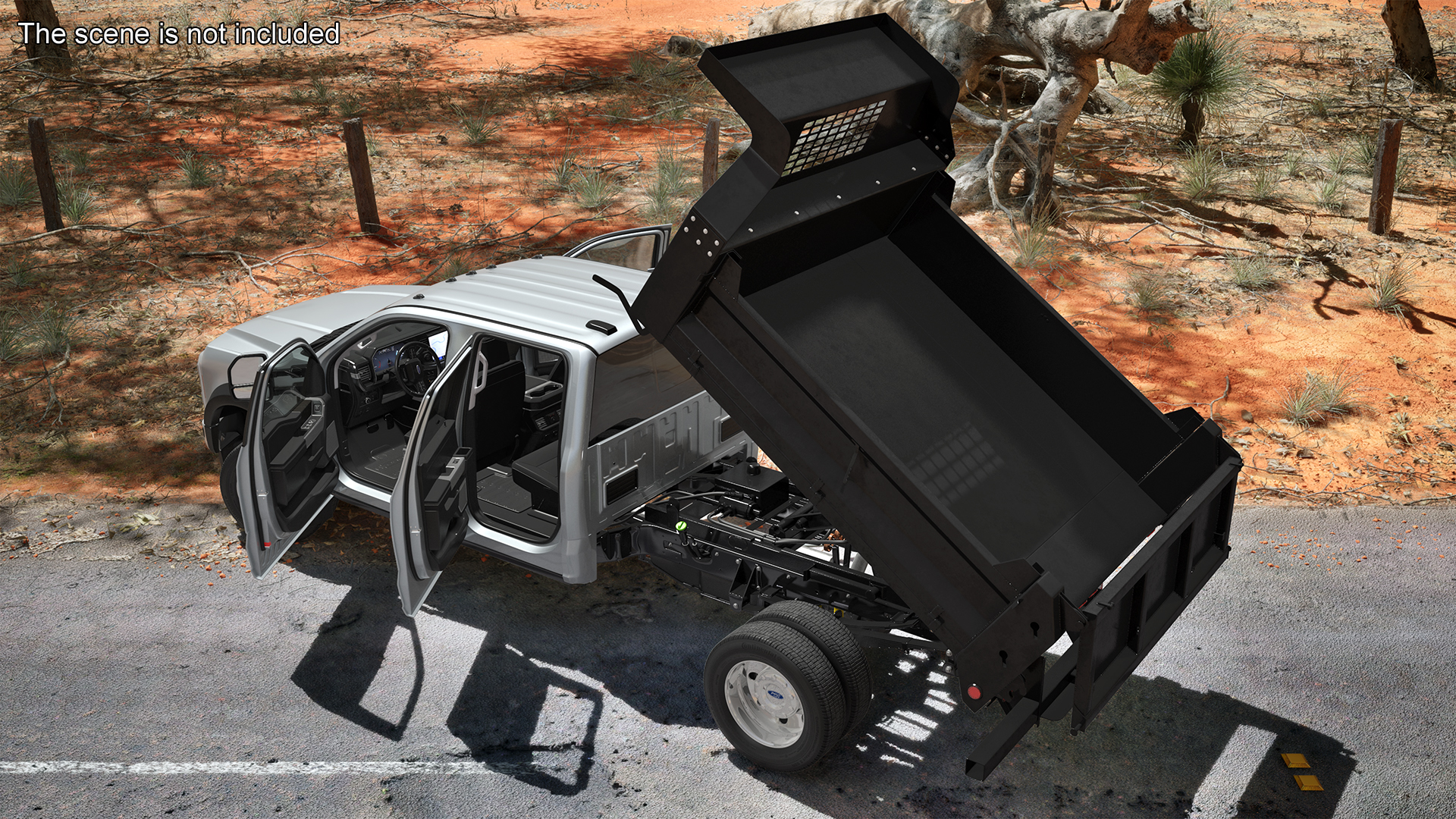3D Ford Super Duty F-550 Lariat Silver Metallic Rigged