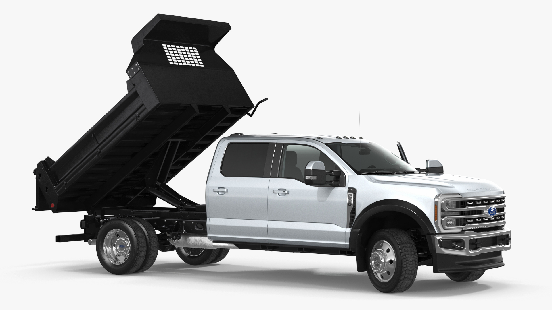 3D Ford Super Duty F-550 Lariat Silver Metallic Rigged