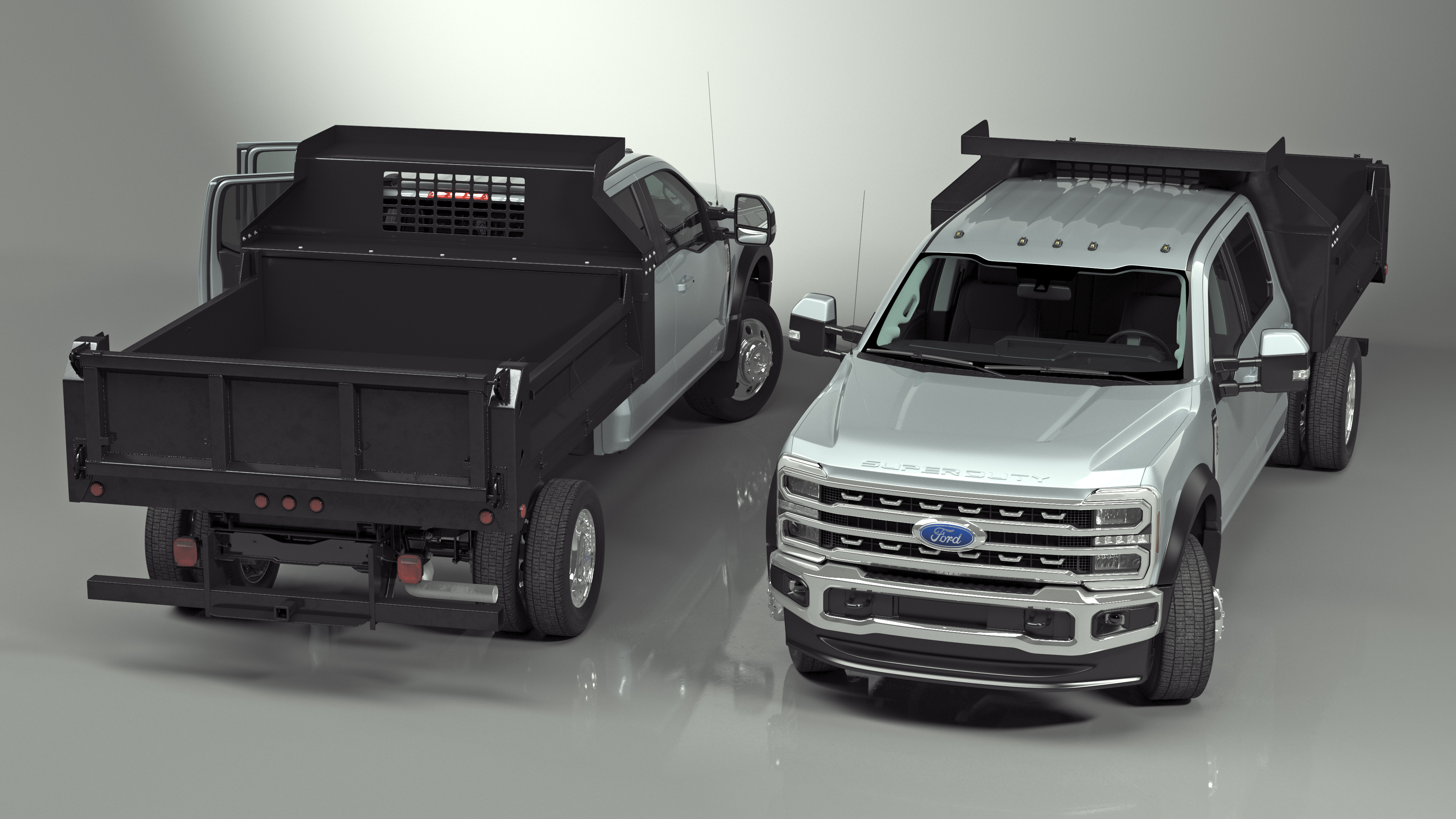 3D Ford Super Duty F-550 Lariat Silver Metallic Rigged