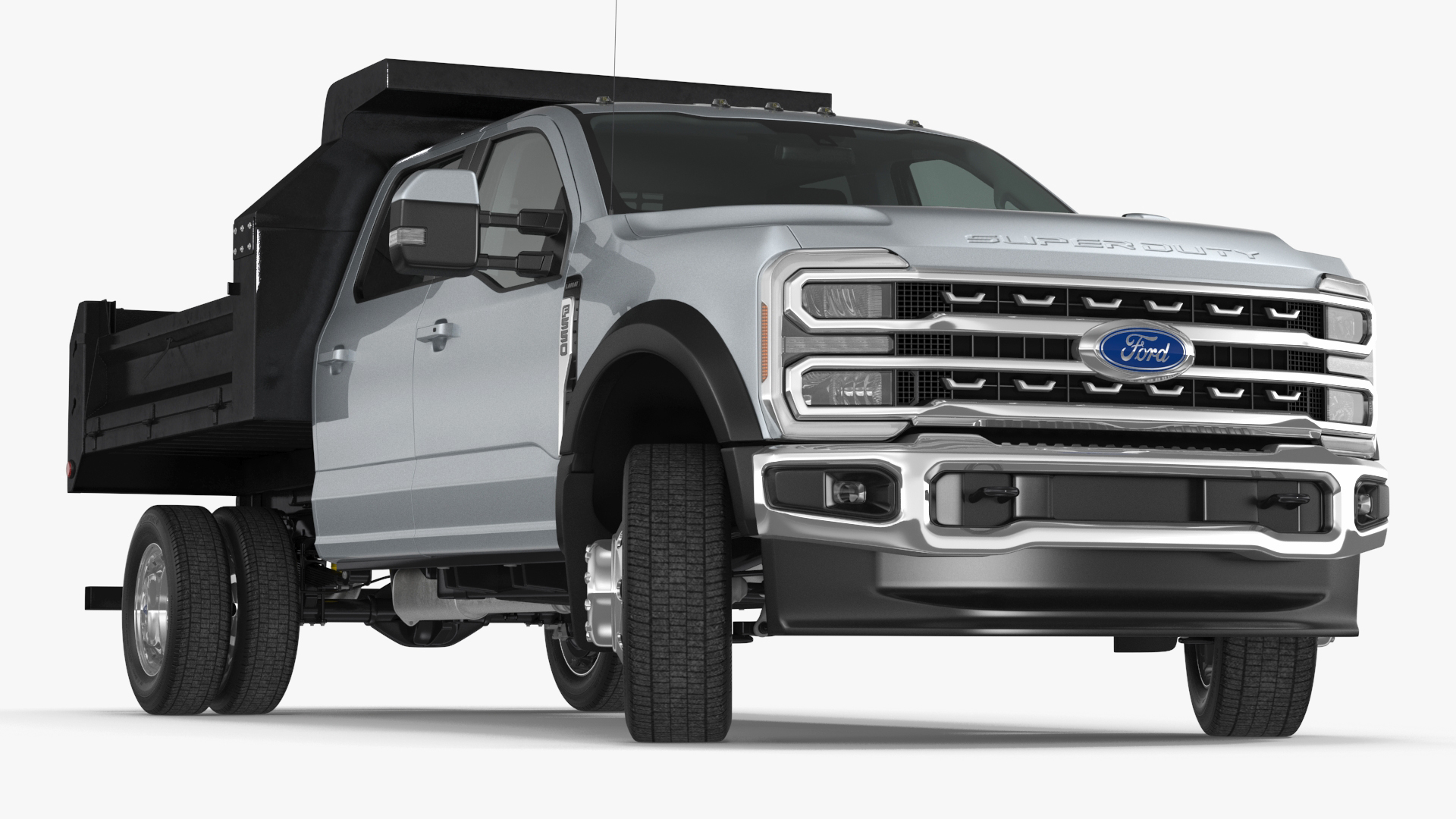 3D Ford Super Duty F-550 Lariat Silver Metallic Rigged