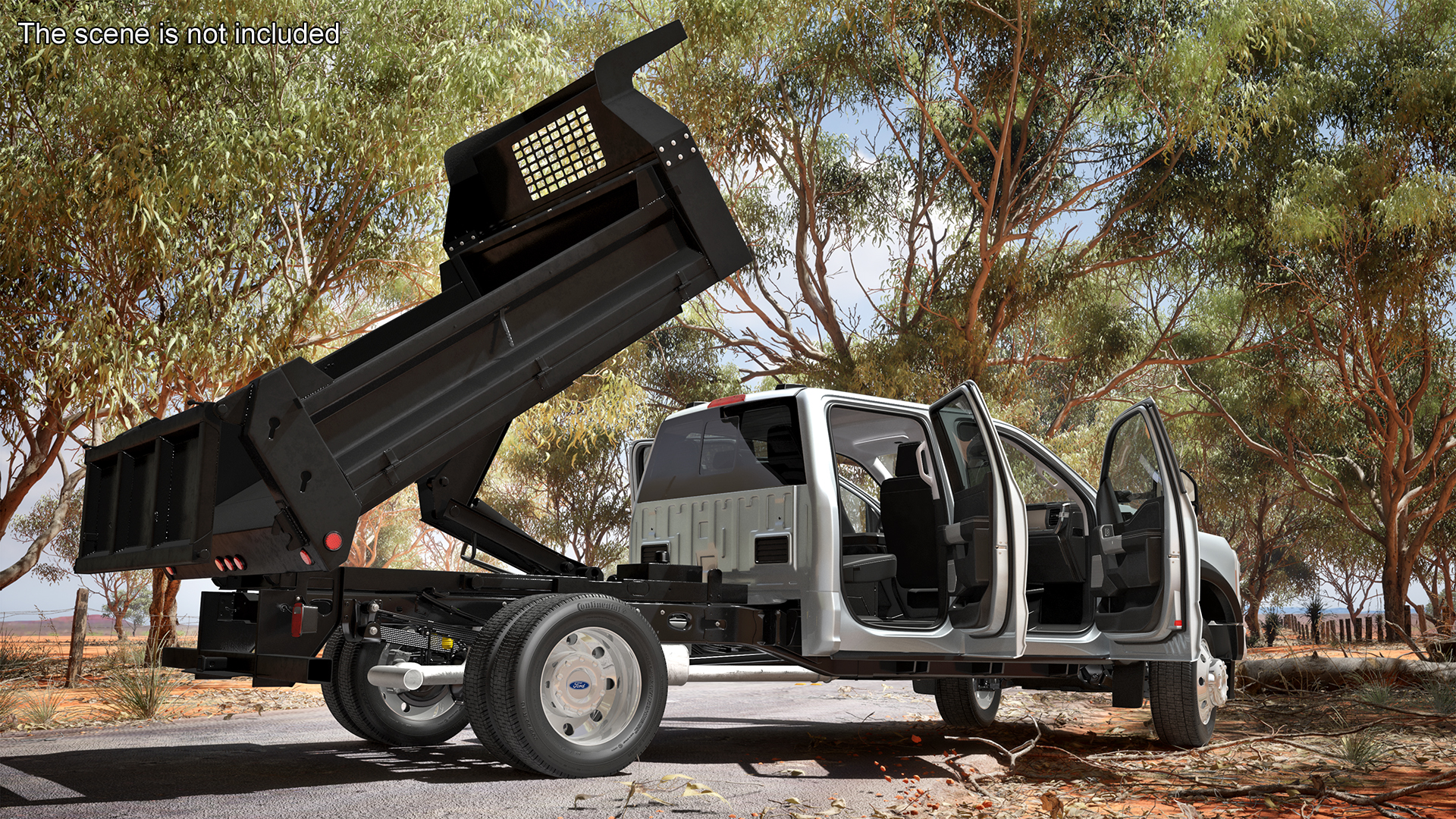 3D Ford Super Duty F-550 Lariat Silver Metallic Rigged