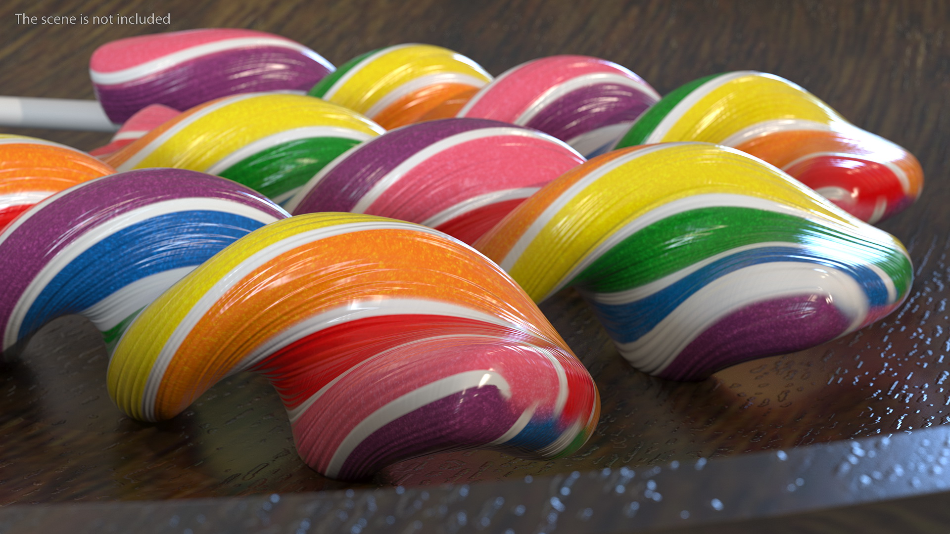 3D Rainbow Twist Lollipop Set