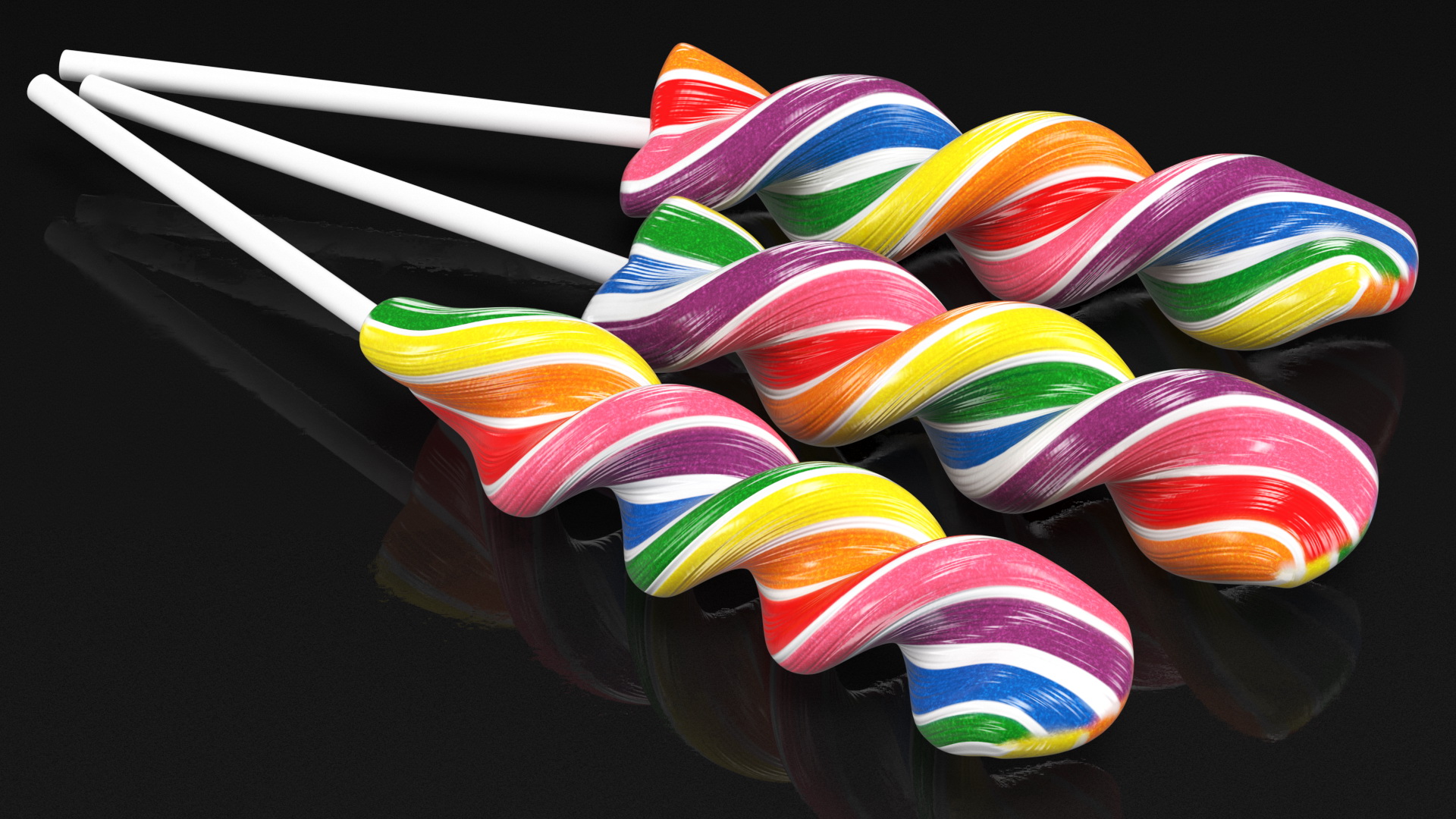 3D Rainbow Twist Lollipop Set