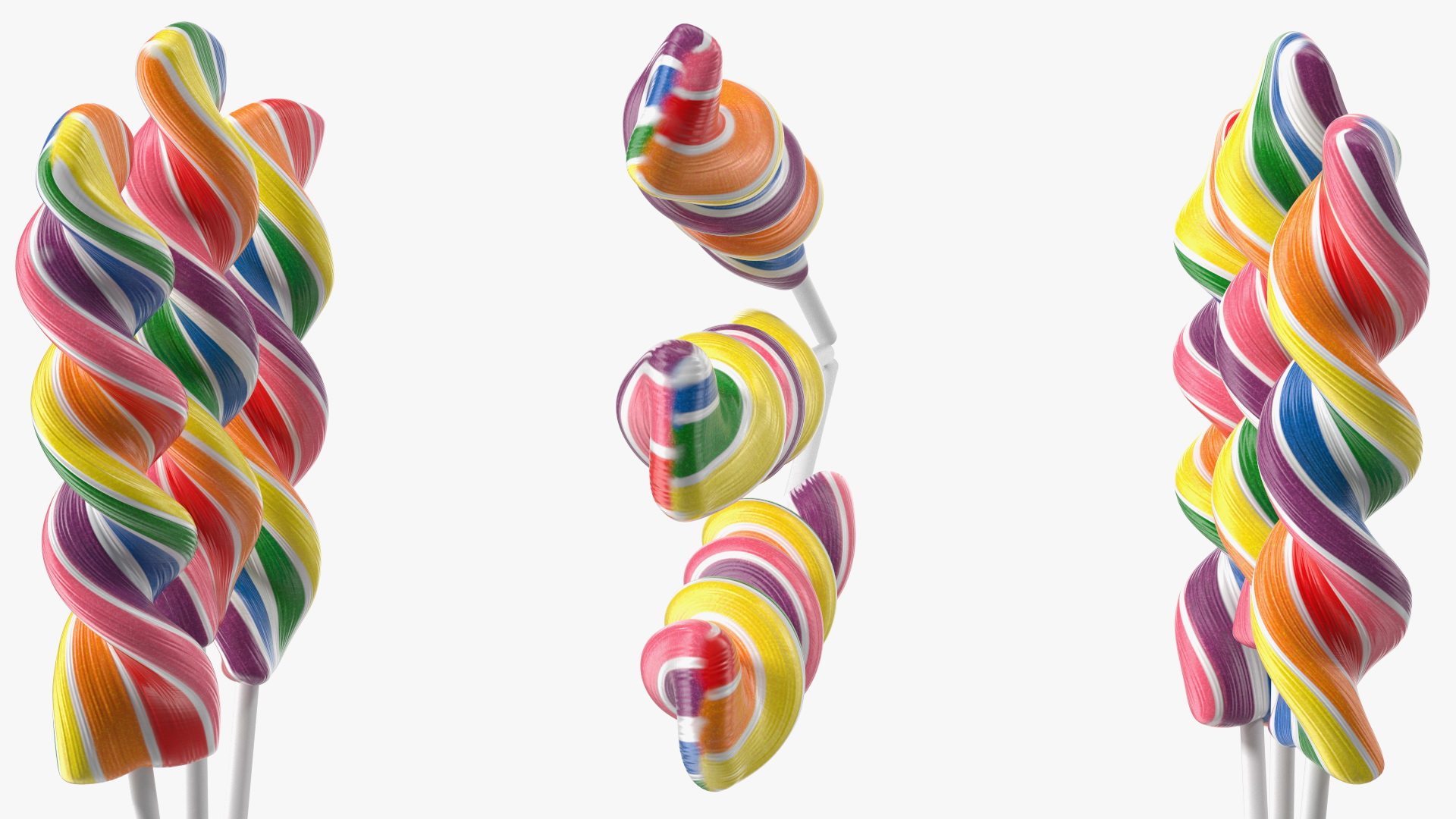 3D Rainbow Twist Lollipop Set