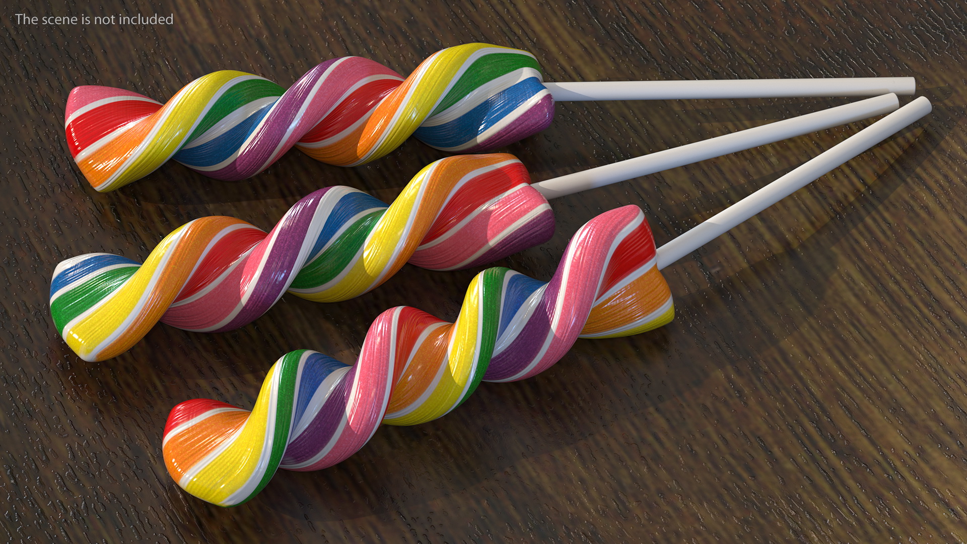 3D Rainbow Twist Lollipop Set