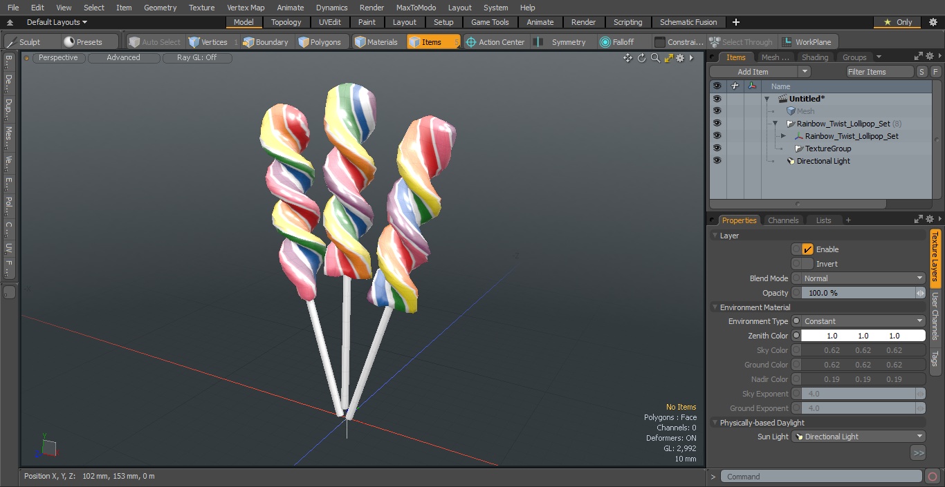 3D Rainbow Twist Lollipop Set