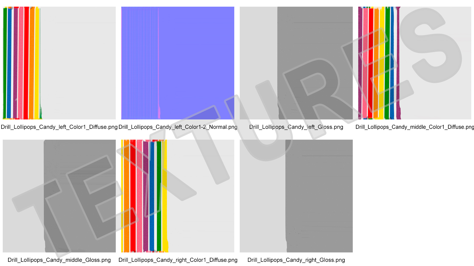 3D Rainbow Twist Lollipop Set