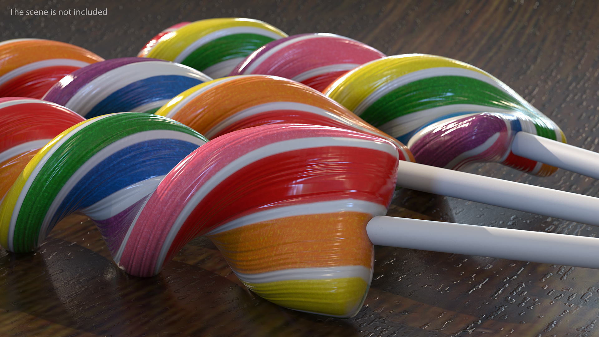 3D Rainbow Twist Lollipop Set