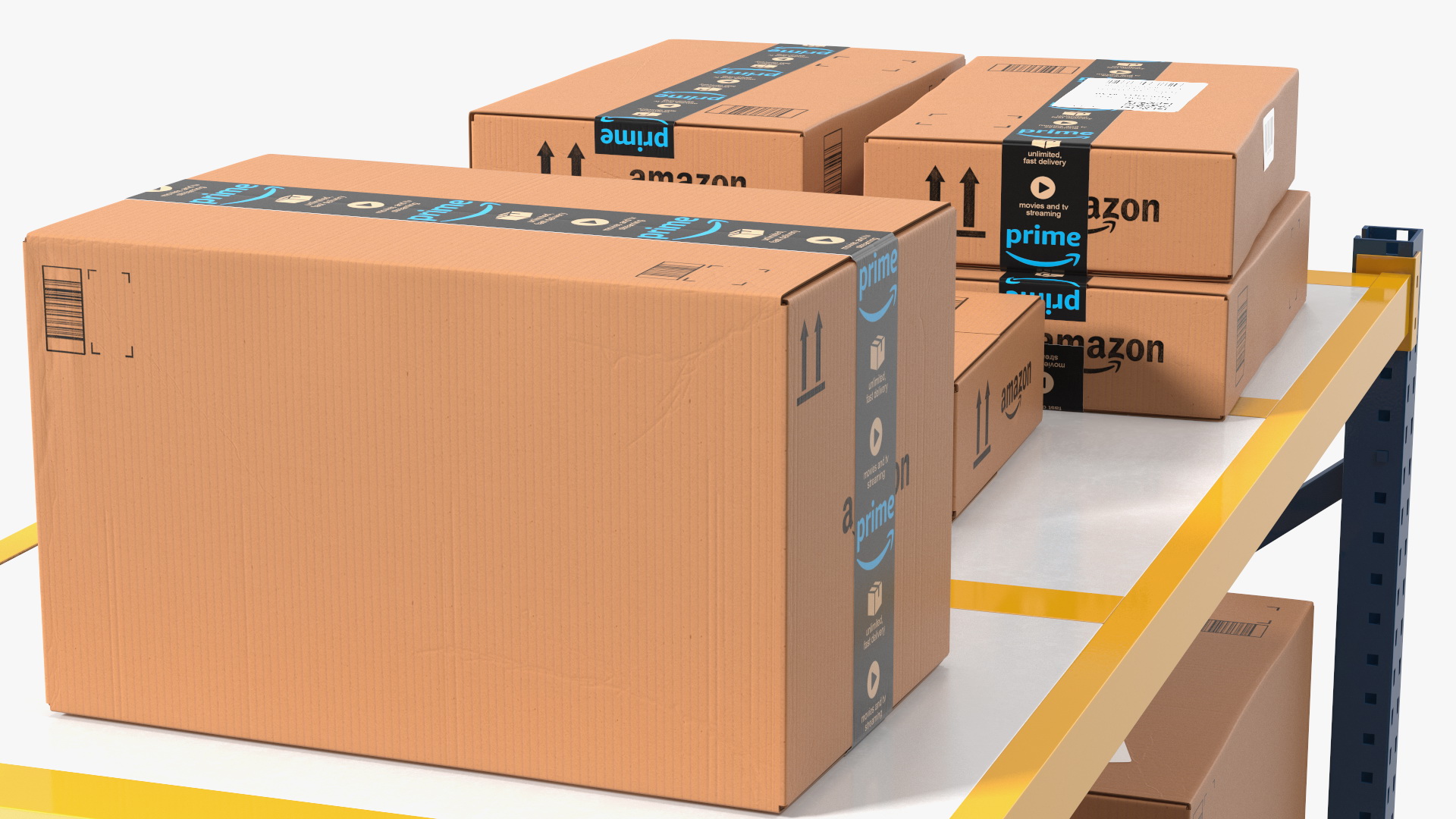 3D model Warehouse Rack with Boxes