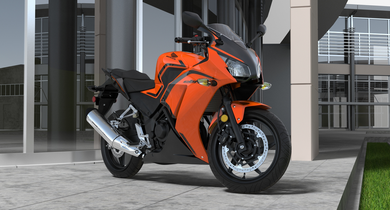 3D Honda CBR300R 2016 Lightweight Motorcycle Rigged model