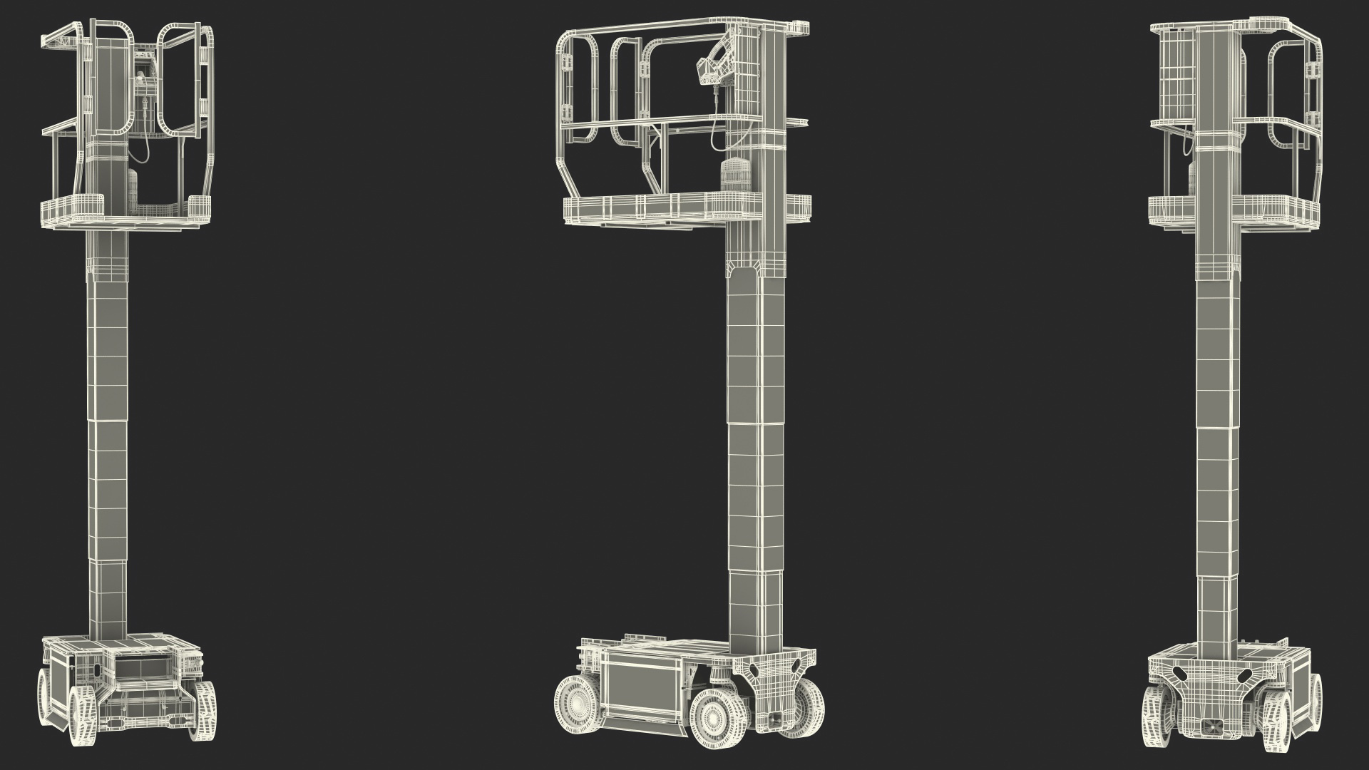 Vertical Mast Lift Working Position New 3D model
