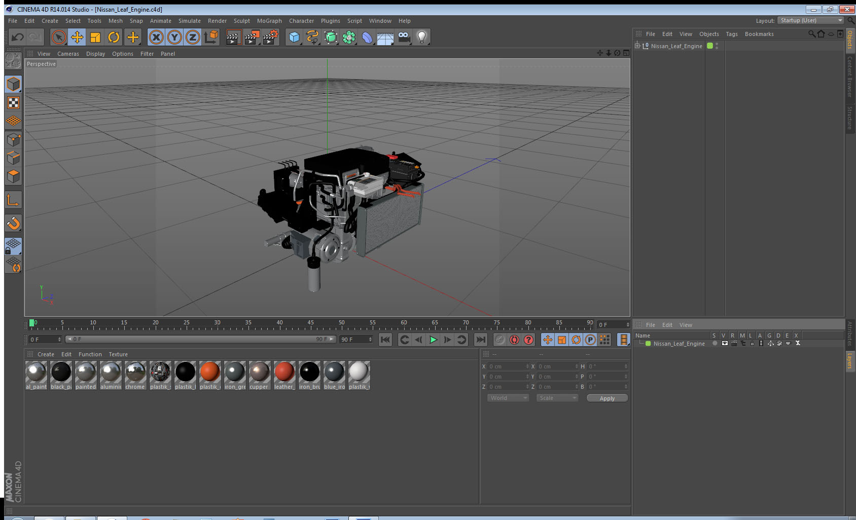 3D Nissan Leaf Engine model