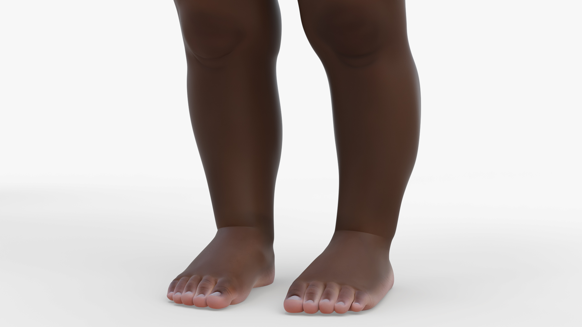 3D Toddler Boy Dark Skinned in Diaper Standing model