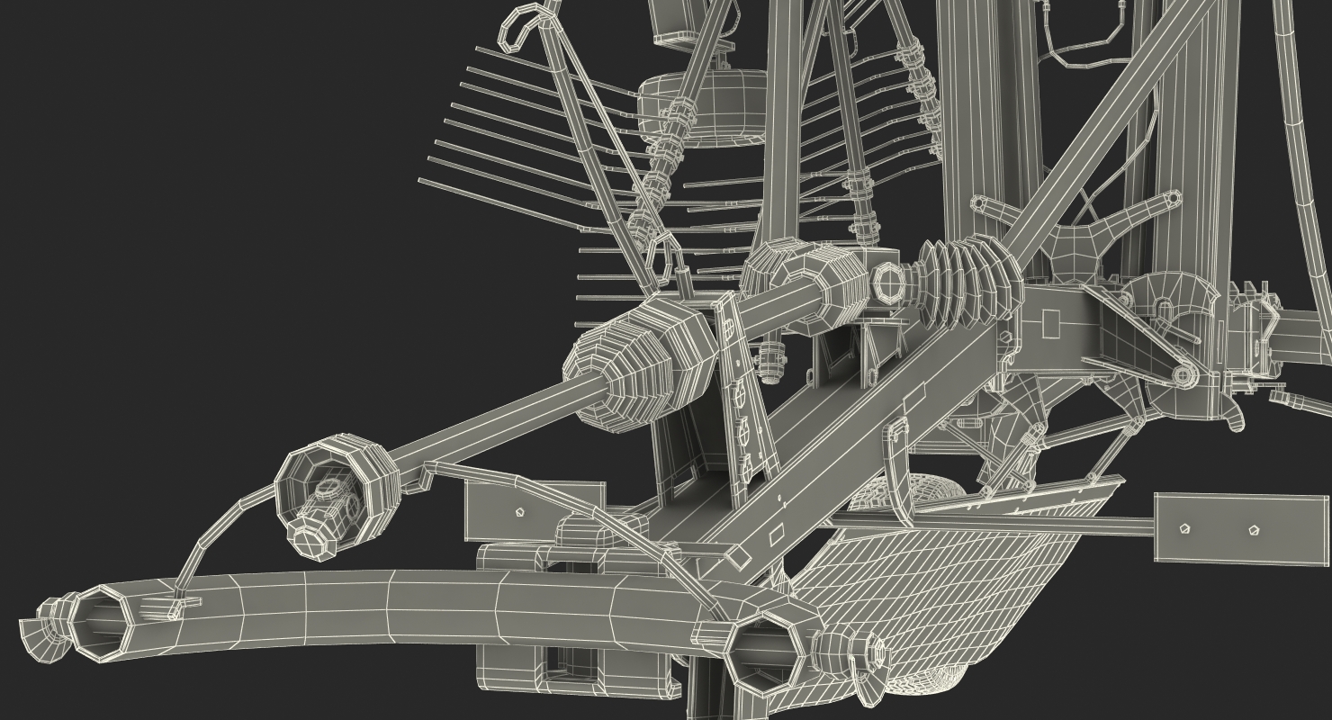 3D Twin Rotor Hay Rake Claas Liner 2700 Parked model