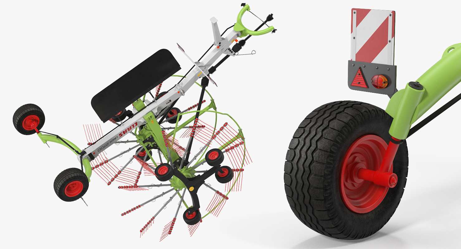 3D Twin Rotor Hay Rake Claas Liner 2700 Parked model