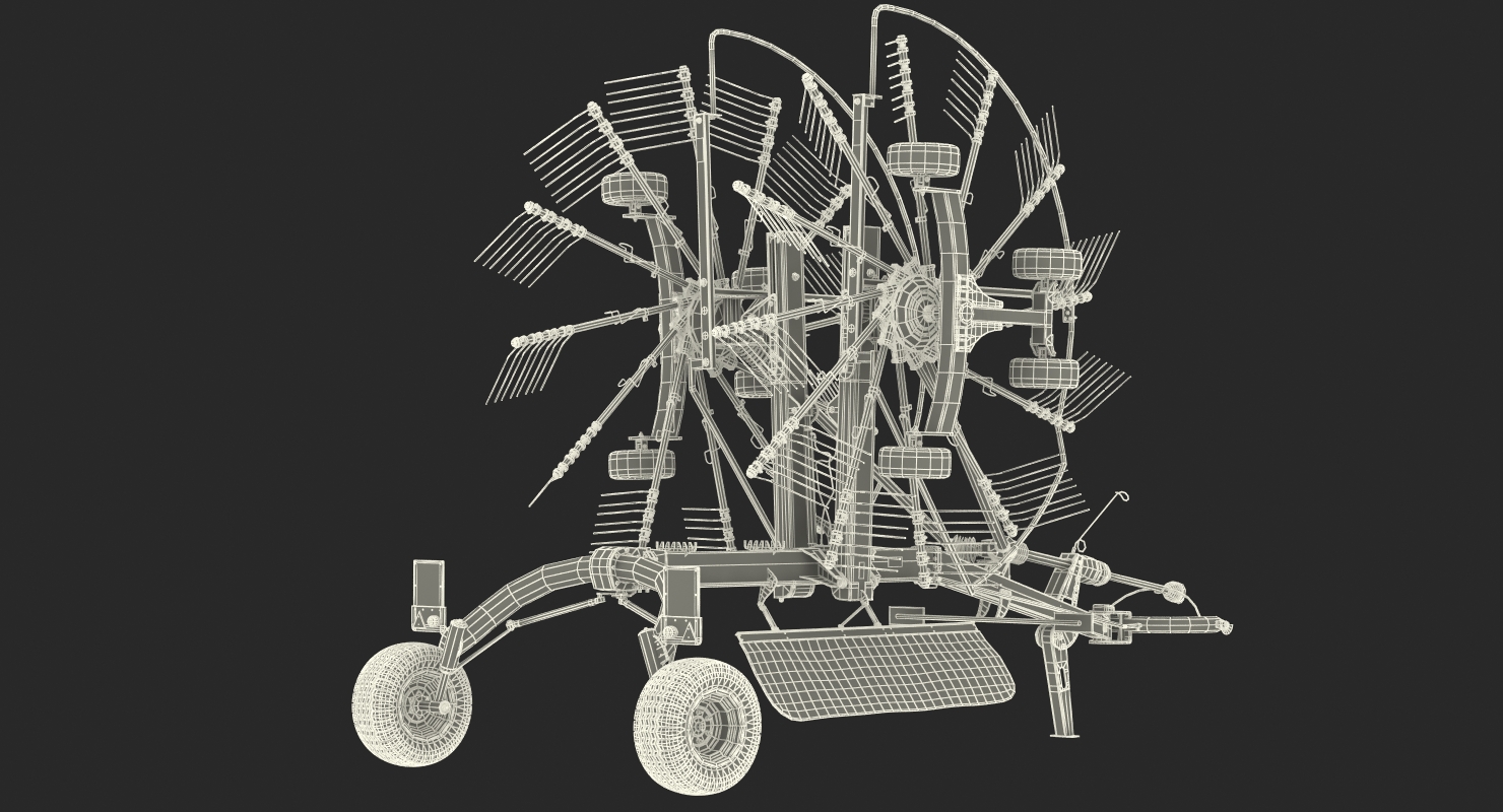 3D Twin Rotor Hay Rake Claas Liner 2700 Parked model