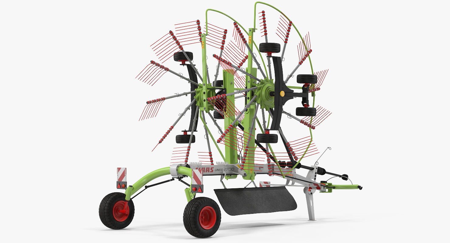 3D Twin Rotor Hay Rake Claas Liner 2700 Parked model