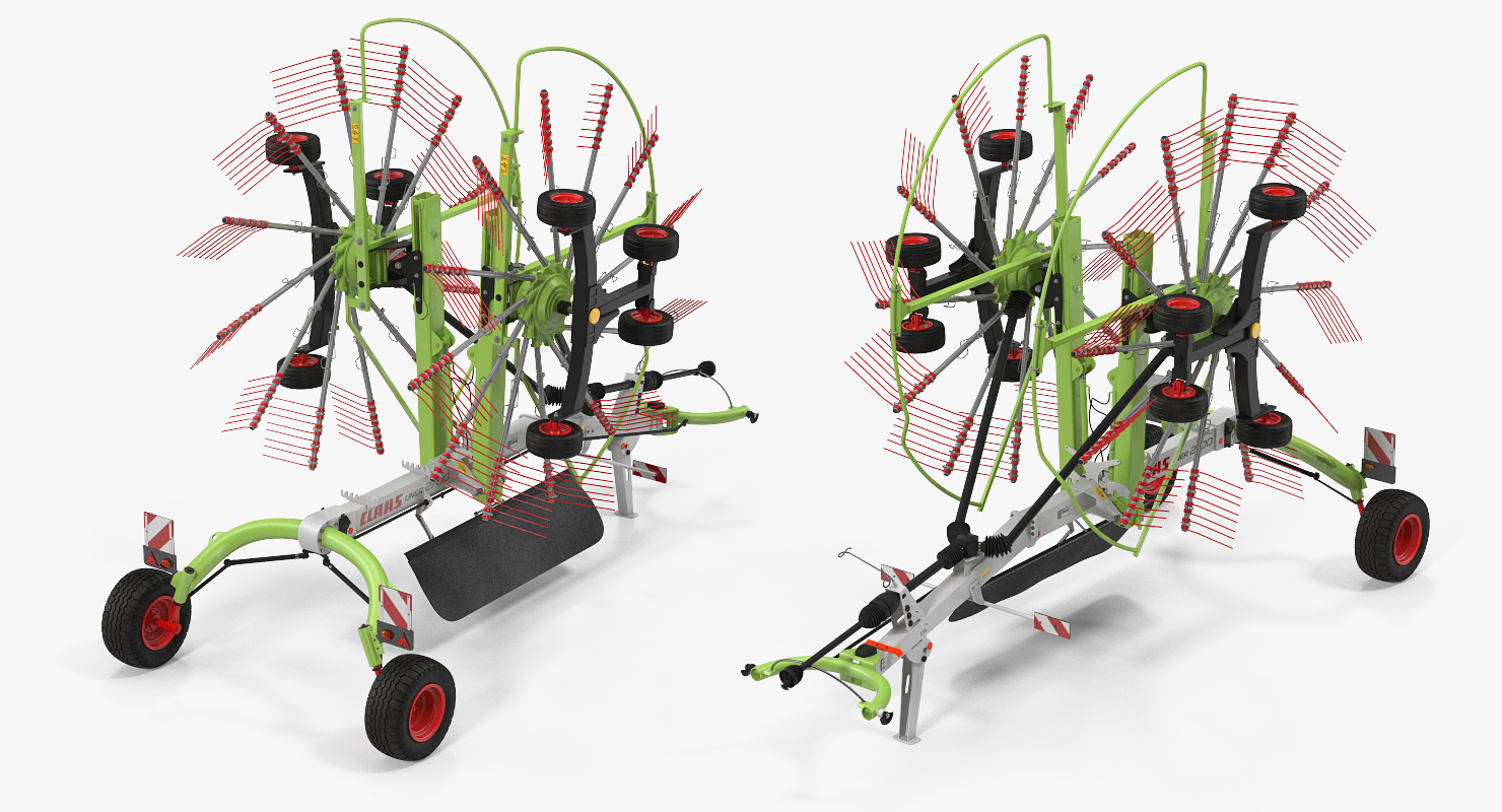 3D Twin Rotor Hay Rake Claas Liner 2700 Parked model