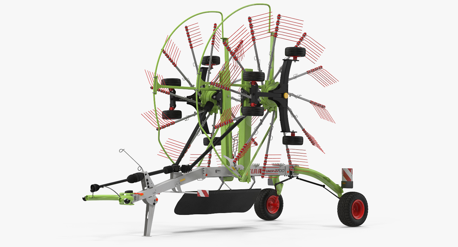 3D Twin Rotor Hay Rake Claas Liner 2700 Parked model
