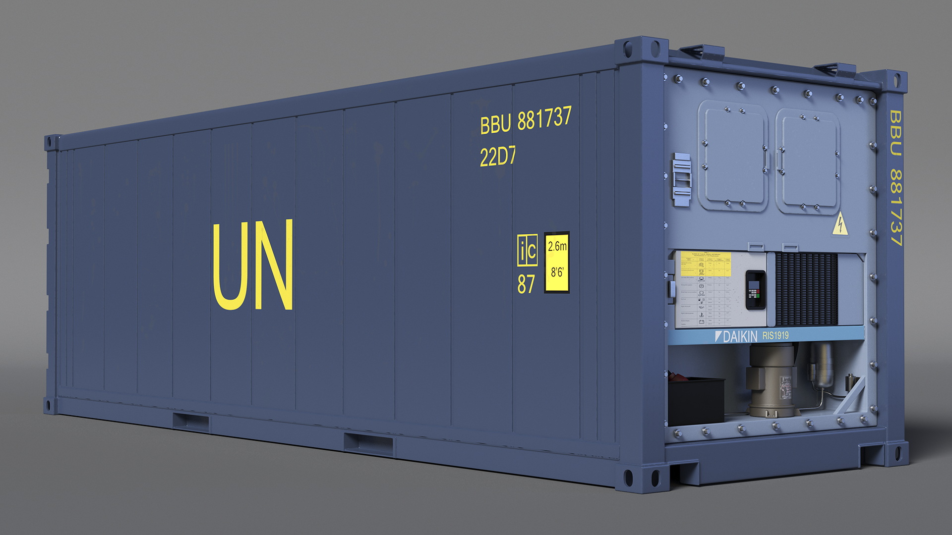 3D Refrigerated Shipping Container