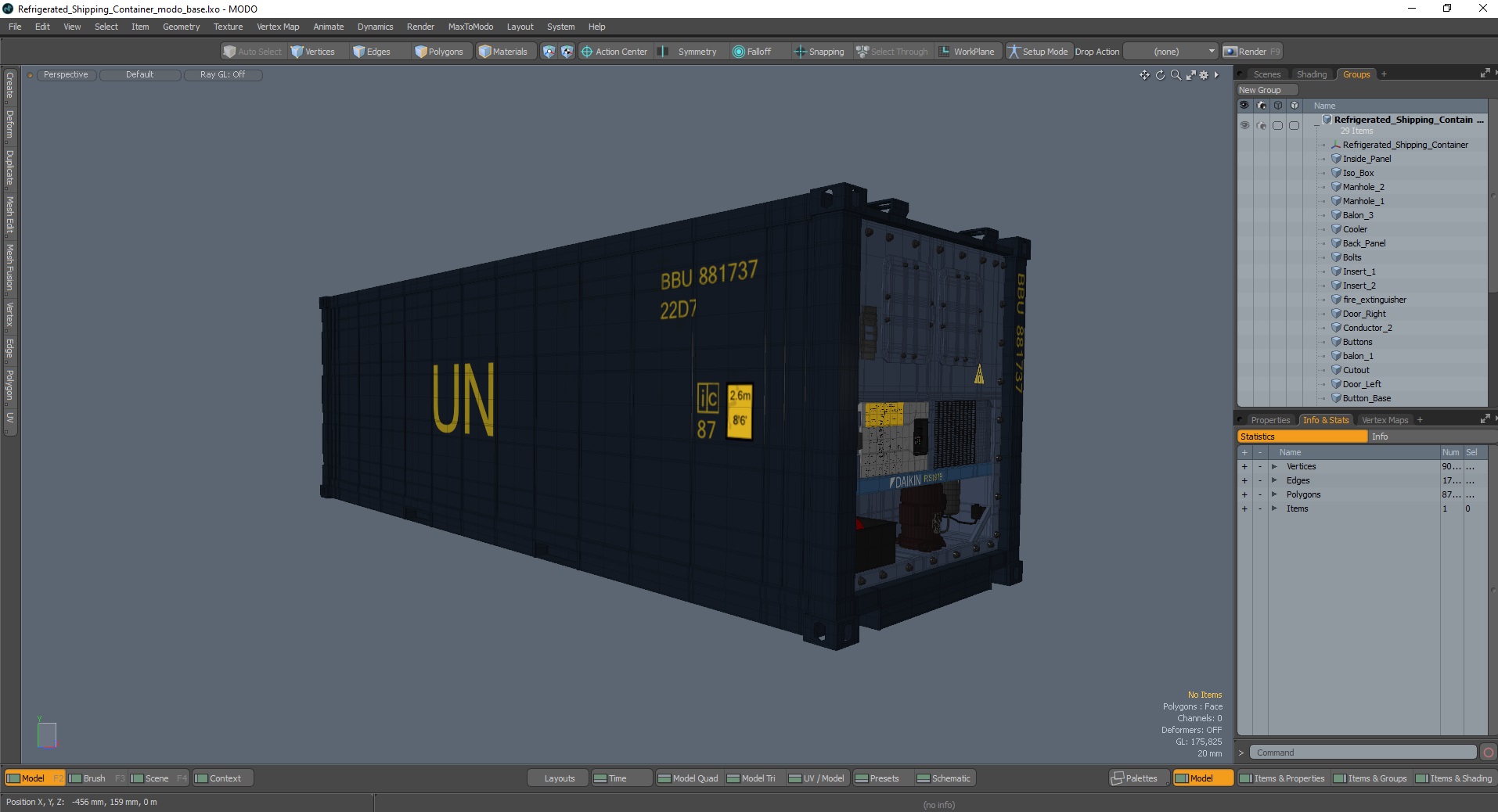 3D Refrigerated Shipping Container
